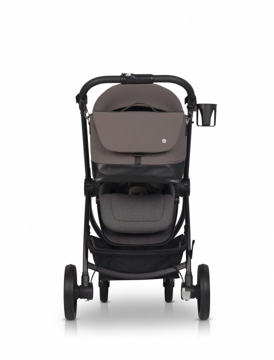 Euro-Cart Geanta multifunctionala pentru mamici Euro Cart compatibila carucioarelor Corso si Crox cu un compartiment si buzunare impermeabila si complet rigida dimensiune 44 x 27 x 14 cm Taupe