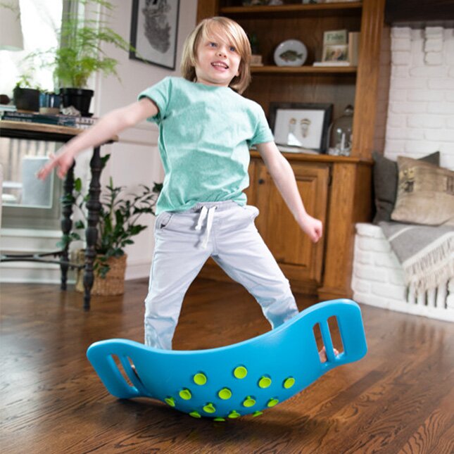 Fat Brain Toys Jucarie de echilibru si distractie Teeter Popper albastru