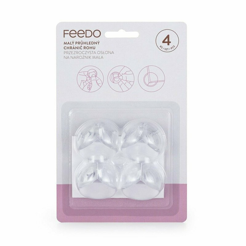 Feedo Set protectii pentru colturi ascutite 3.6 x 3.6 x 2.7 cm 4 bucati transparent