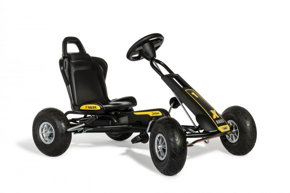 Ferbedo Kart ATX Air Racer negru scaun ajustabil functie free-wheel roti pneumatice frana de mana volan cu sunete 102 X 60 X h64 cm