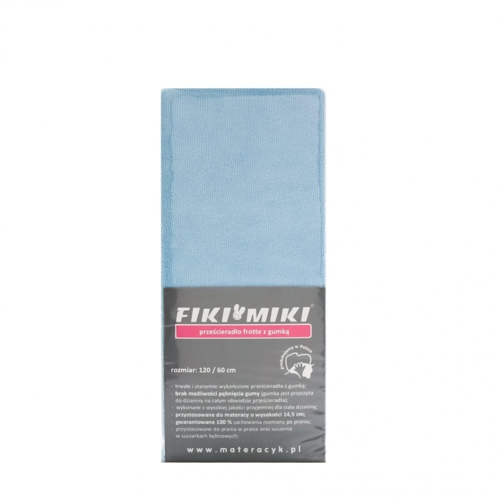 Fiki Miki Cearceaf cu elastic din frotir bleu 120x60 cm