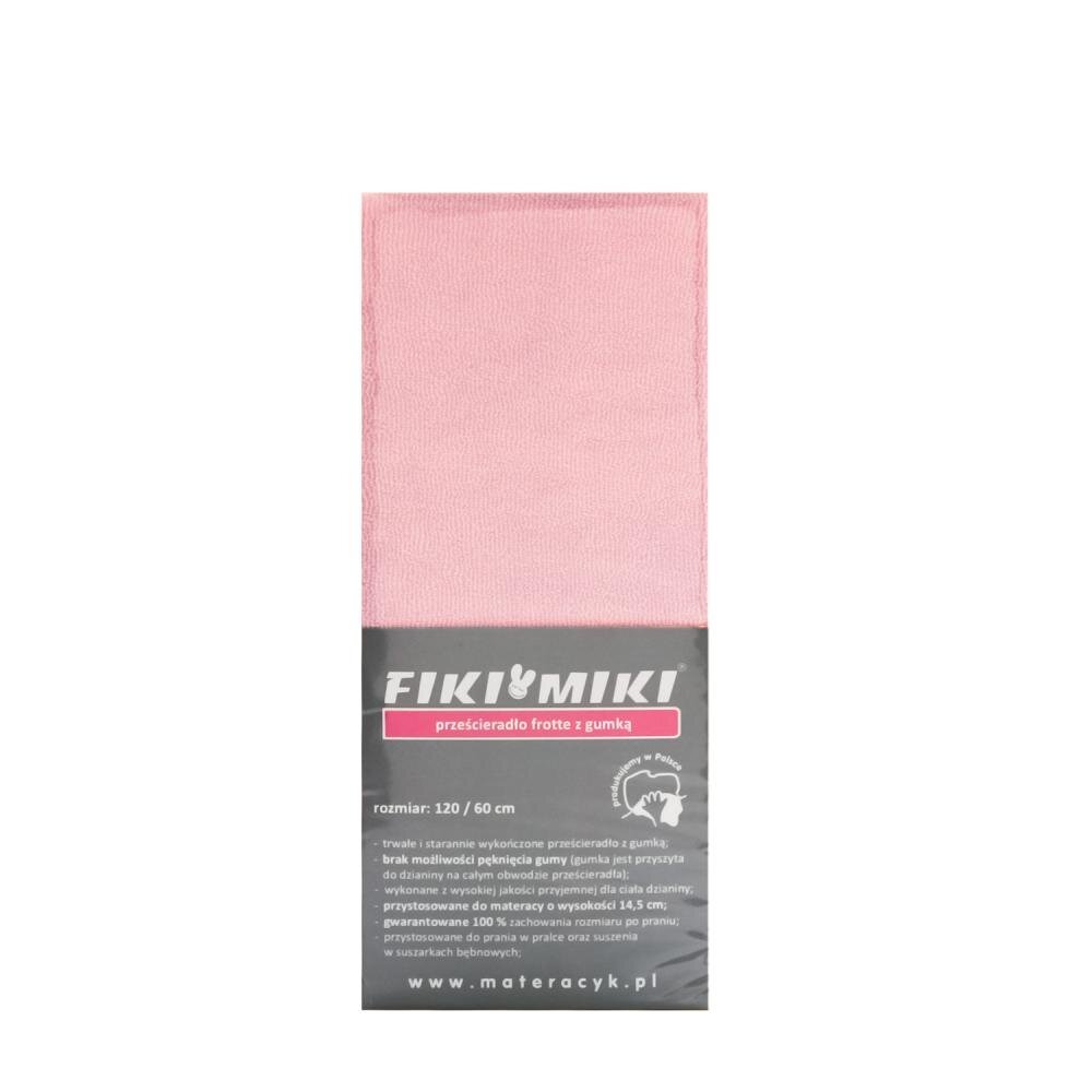 Fiki Miki Cearsaf cu elastic din frotir roz 120x60 cm
