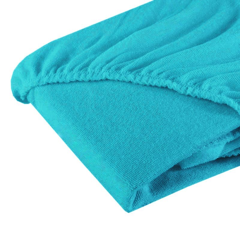 Fiki Miki Cearsaf cu elastic din frotir turcoaz 120x60 cm