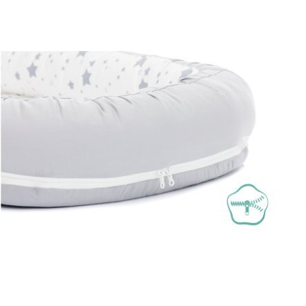 FILLIKID Baby nest culcus saltea si protectie de pat detasabila 90x40 cm grey star