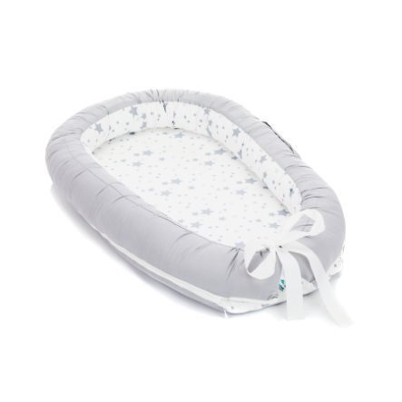 FILLIKID Baby nest culcus saltea si protectie de pat detasabila 90x40 cm grey star