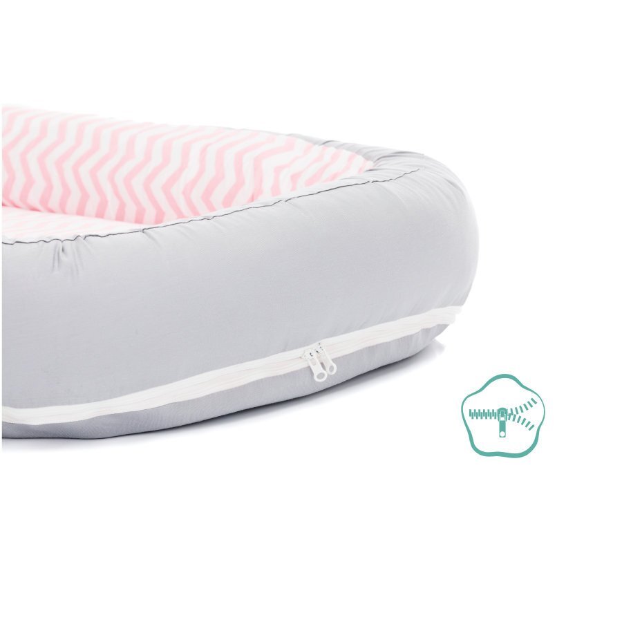 FILLIKID Baby nest culcus saltea si protectie de pat detasabila 90x40 cm pink
