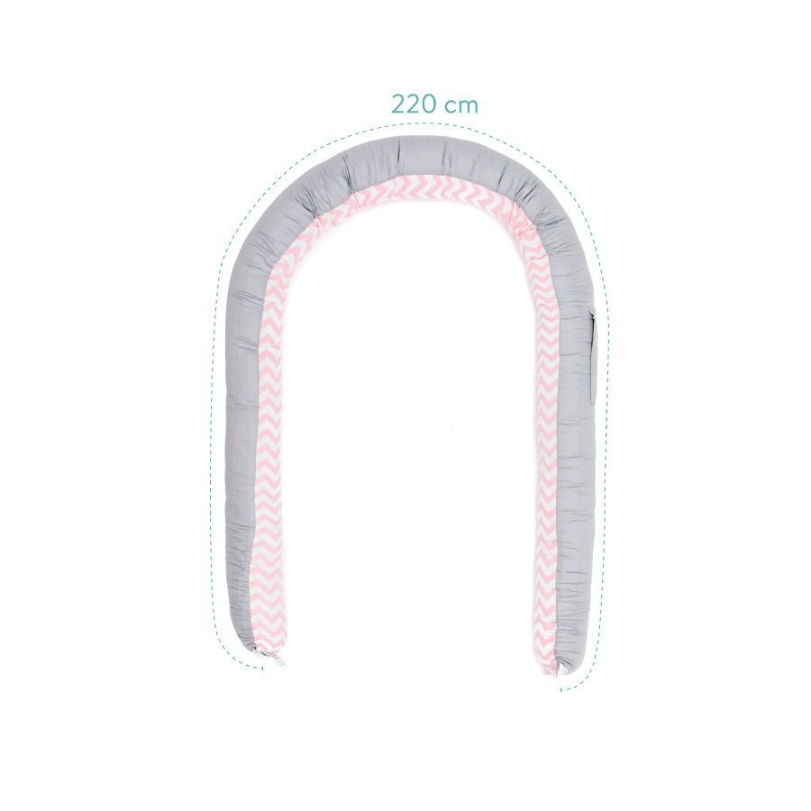 FILLIKID Baby nest culcus saltea si protectie de pat detasabila 90x40 cm pink