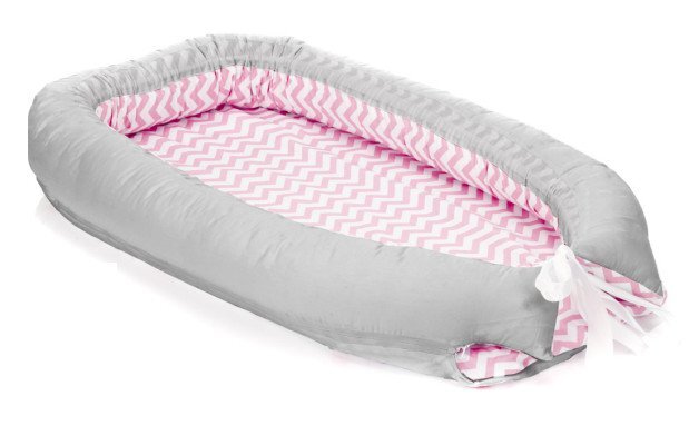 FILLIKID Baby nest culcus saltea si protectie de pat detasabila 90x40 cm pink