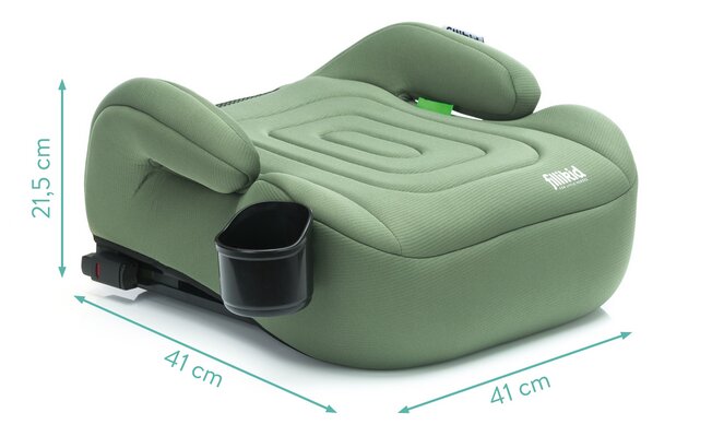 FILLIKID Inaltator auto cu isofix Luxe Flip green grupa 23 Fililikd cu suport integrat pentru sticle