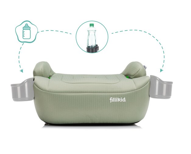 FILLIKID Inaltator auto cu isofix Luxe Flip mint grupa 23 Fililikd cu suport integrat pentru sticle