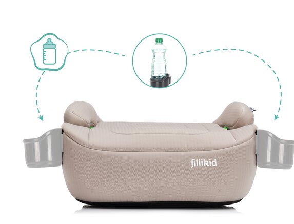 FILLIKID Inaltator auto cu isofix Luxe Flip nature grupa 23 Fililikd cu suport integrat pentru sticle