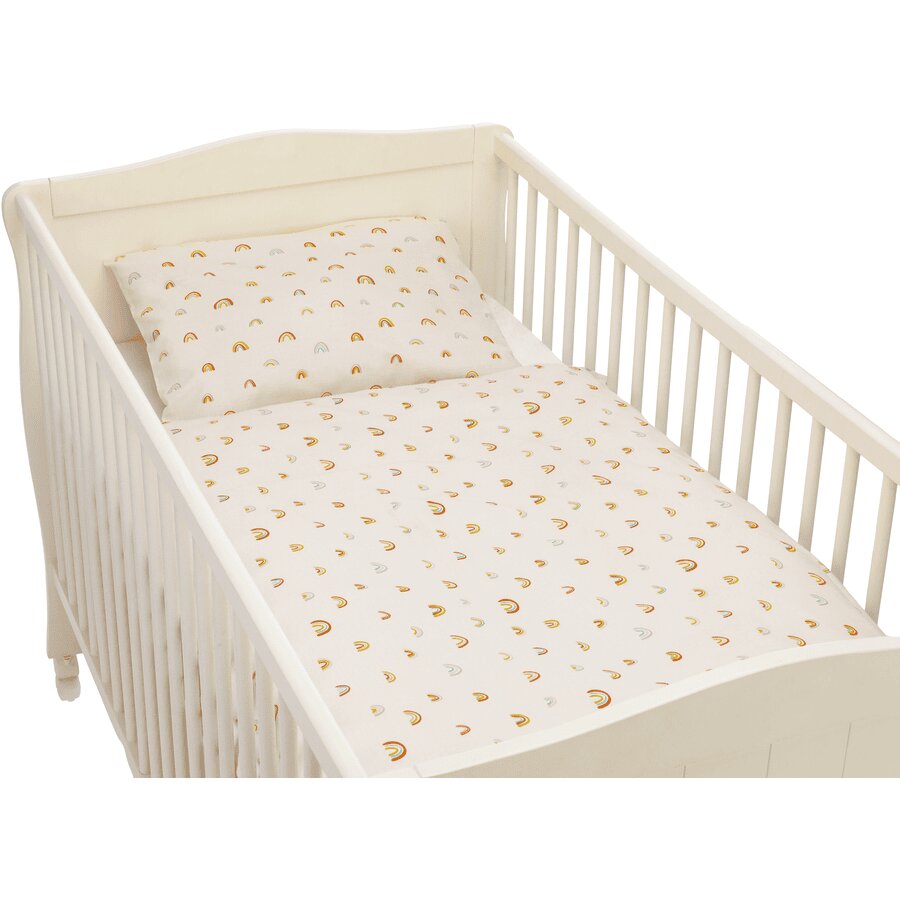 FILLIKID Lenjerie de pat 2 piese Rainbow bej