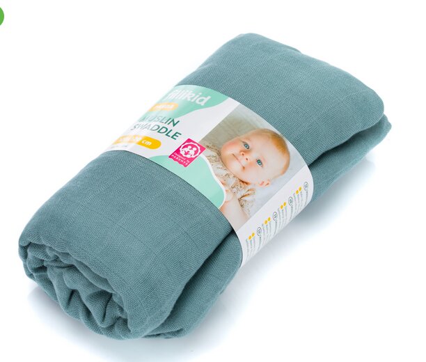 FILLIKID Muselina de infasat Swaddle Petrol din bambus si bumbac 120x120 cm