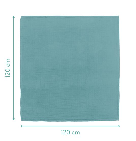 FILLIKID Muselina de infasat Swaddle Petrol din bambus si bumbac 120x120 cm