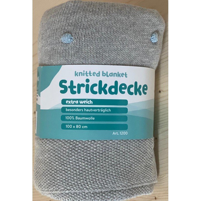 FILLIKID Patura tricotata 100 bumbac grey blue