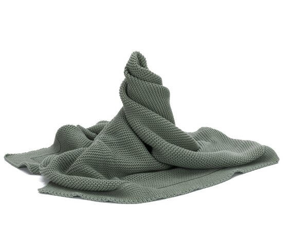 FILLIKID Patura tricotata din bumbac organic Green 80x100 cm