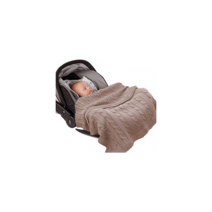 FILLIKID Patura tricotata din bumbac organic Noa Taupe 70x90 cm