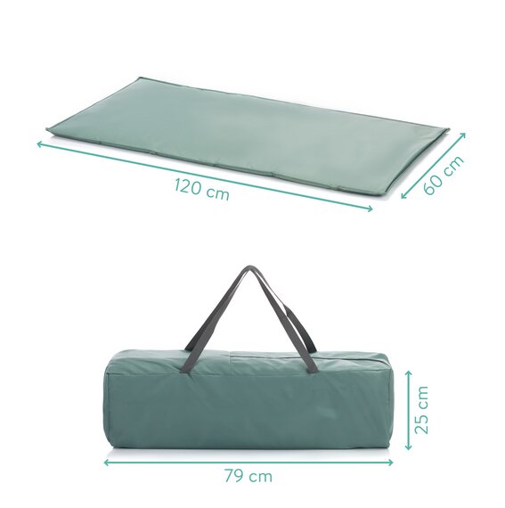 FILLIKID Patut pliabil pentru copii Capri Green cu saltea de infasat organizator carusel muzical intrare laterala cu fermoar