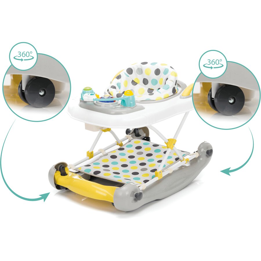 FILLIKID Premergator-balansoar cu jucarie Buline yellowgrey