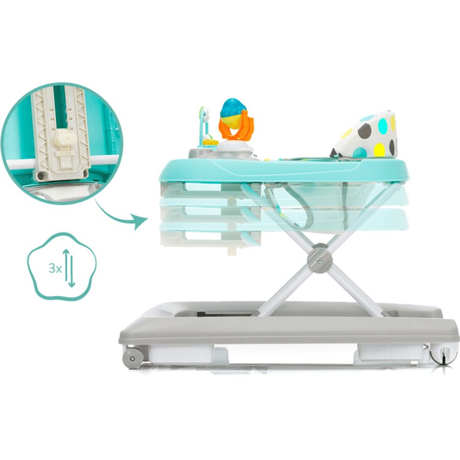 FILLIKID Premergator cu jucarie Buline mint grey