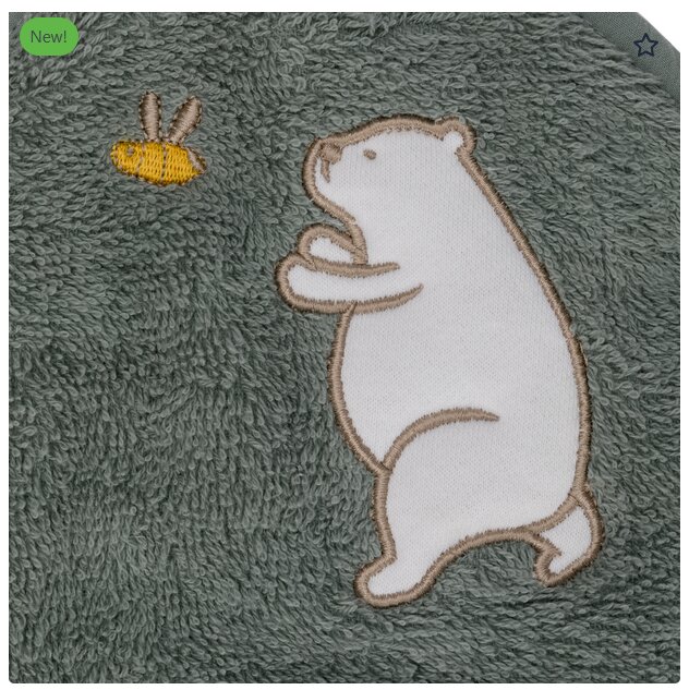 FILLIKID Prosop brodat Bear green 75x75 cm
