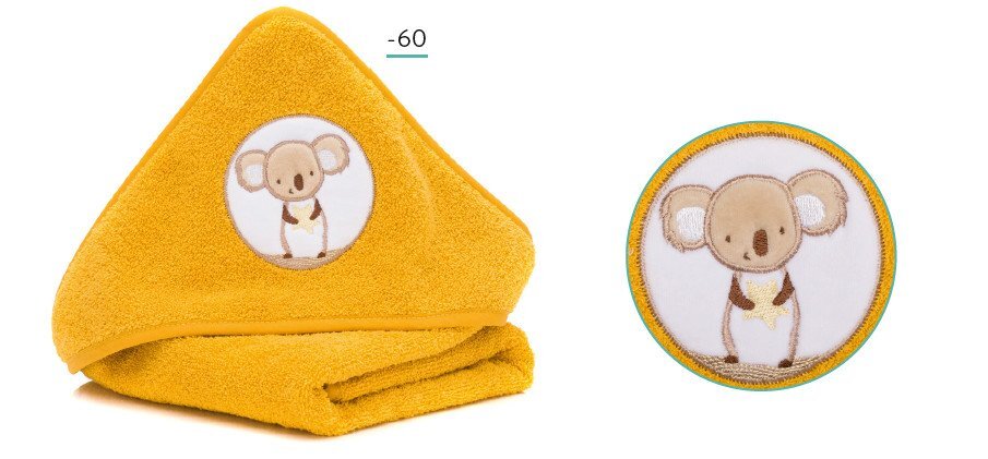 FILLIKID Prosop brodat koala honey 75x75 cm