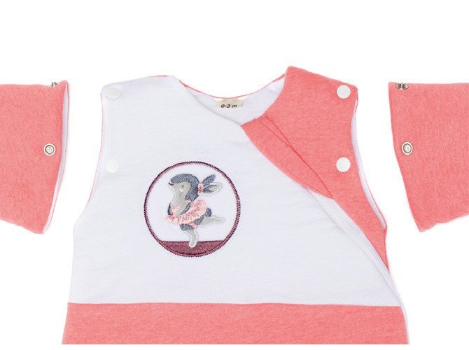 FILLIKID Sac de dormit cu maneca nou nascut 55 cm Bunny pink