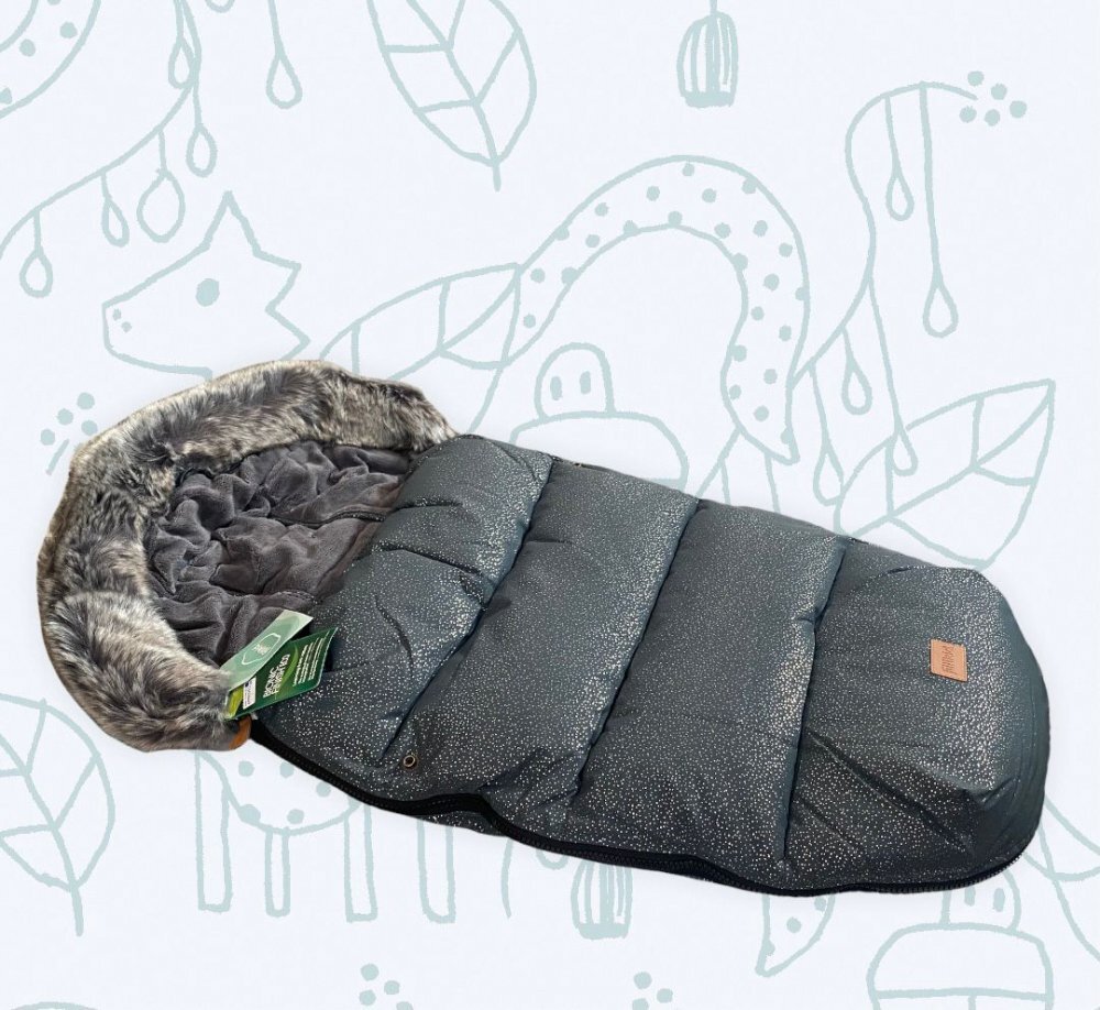 FILLIKID Sac de iarna cu guler blanita detasabil pentru carucior galaxy grey 100x50 cm