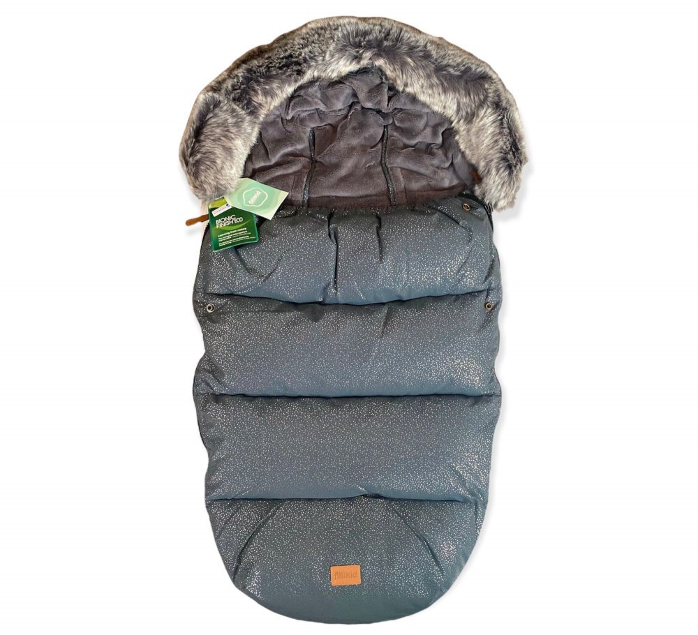 FILLIKID Sac de iarna cu guler blanita detasabil pentru carucior galaxy grey 100x50 cm