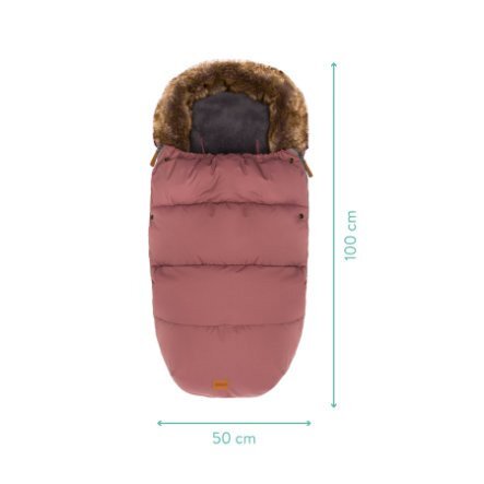 FILLIKID Sac de iarna cu guler blanita detasabil pentru carucior roz pudra 100x50 cm