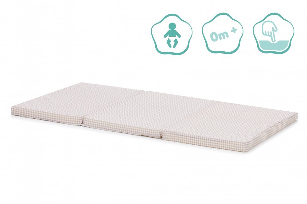 FILLIKID Saltea pliabila pentru copii Beige Carouri 120x60x4 cm