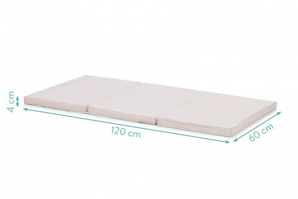 FILLIKID Saltea pliabila pentru copii Beige Carouri 120x60x4 cm