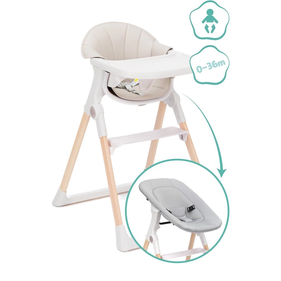 FILLIKID Scaun de masa si sezlong Noah 2 in 1 crem