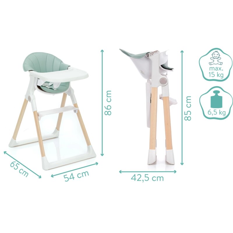 FILLIKID Scaun de masa si sezlong Noah 2 in 1 menta