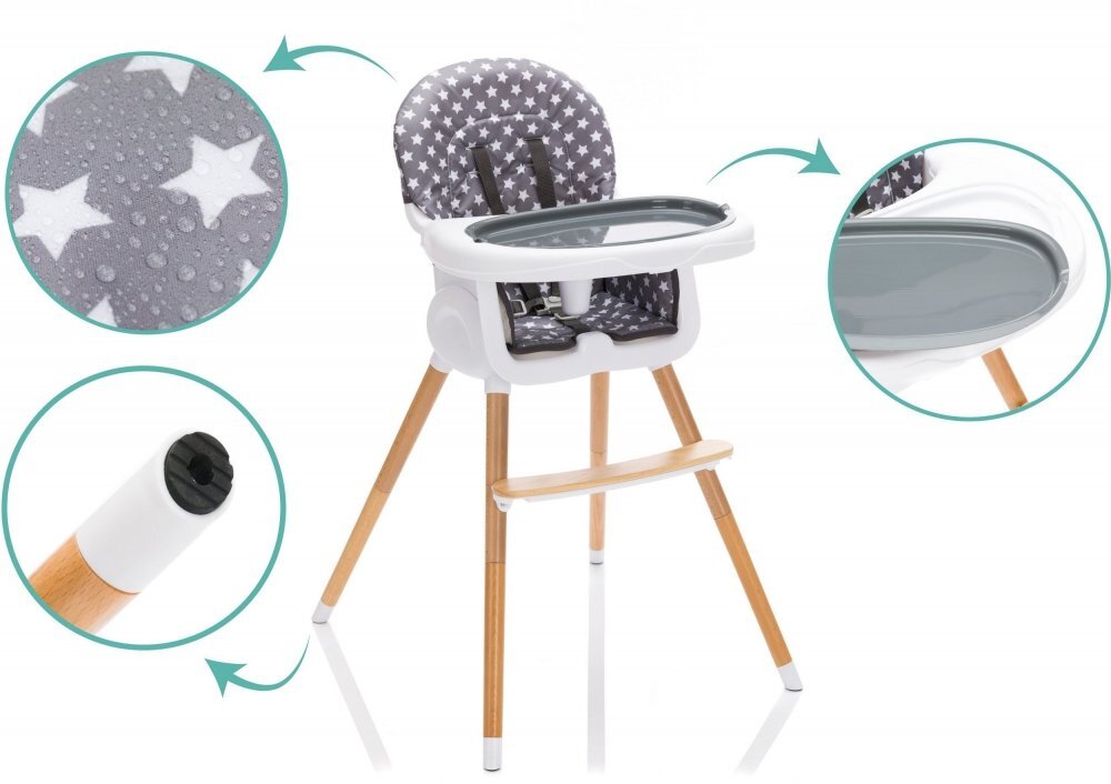FILLIKID Scaun inalt pentru masa Paul star grey