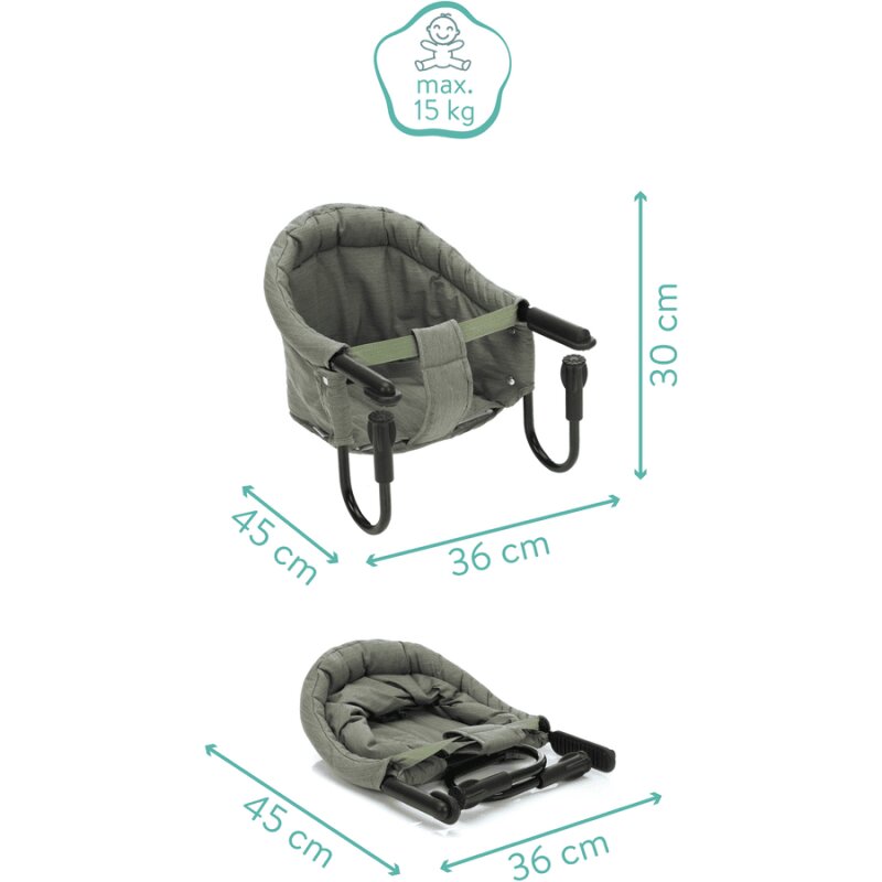 FILLIKID Scaunel de prins la masa Flexi green melange