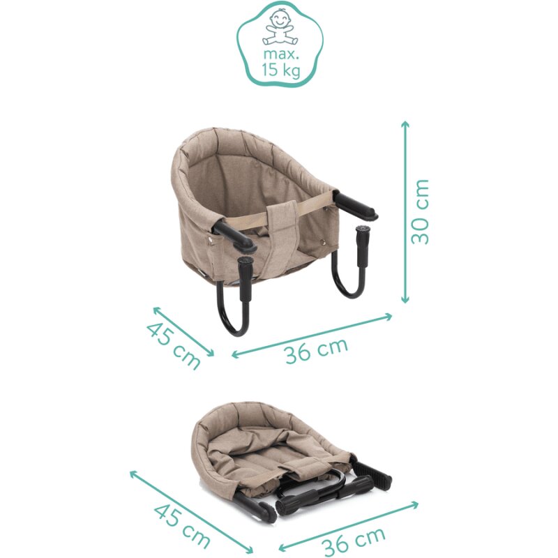 FILLIKID Scaunel de prins la masa Flexi taupe melange