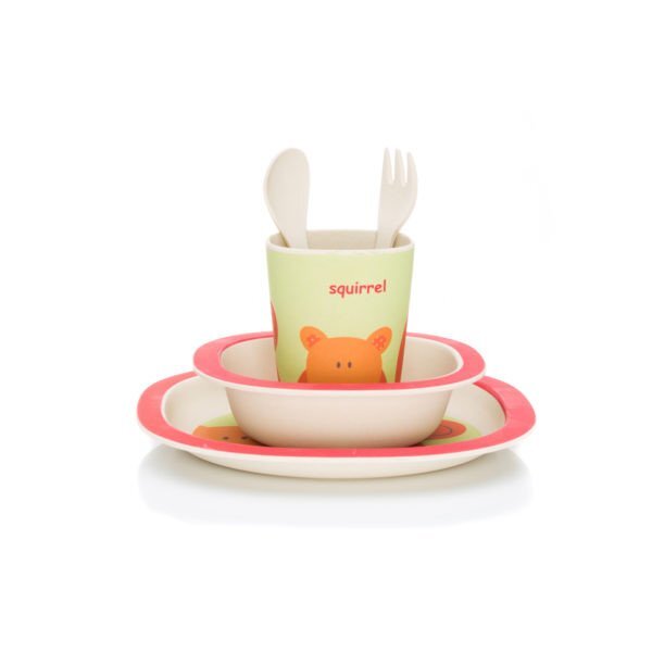 FILLIKID Set de masa 4 piese Bambus orange red