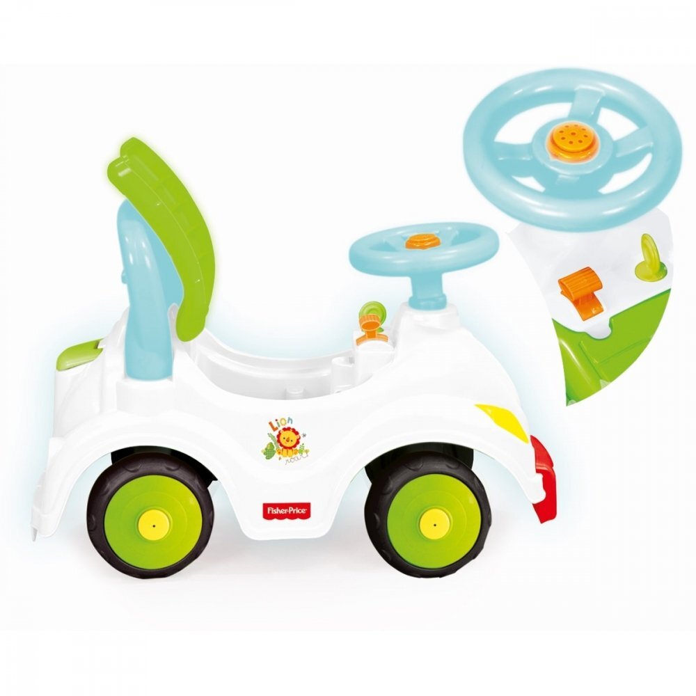 FISHER PRICE Masinuta copii fara pedale 4 in 1 Ride on rocker prevazuta cu maner si protectie laterala suport pentru picioare de la 12 luni pana la 23 kg