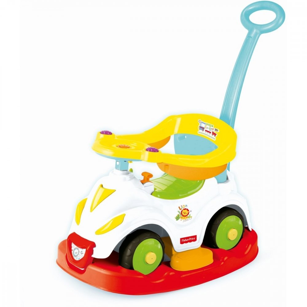 FISHER PRICE Masinuta copii fara pedale 4 in 1 Ride on rocker prevazuta cu maner si protectie laterala suport pentru picioare de la 12 luni pana la 23 kg