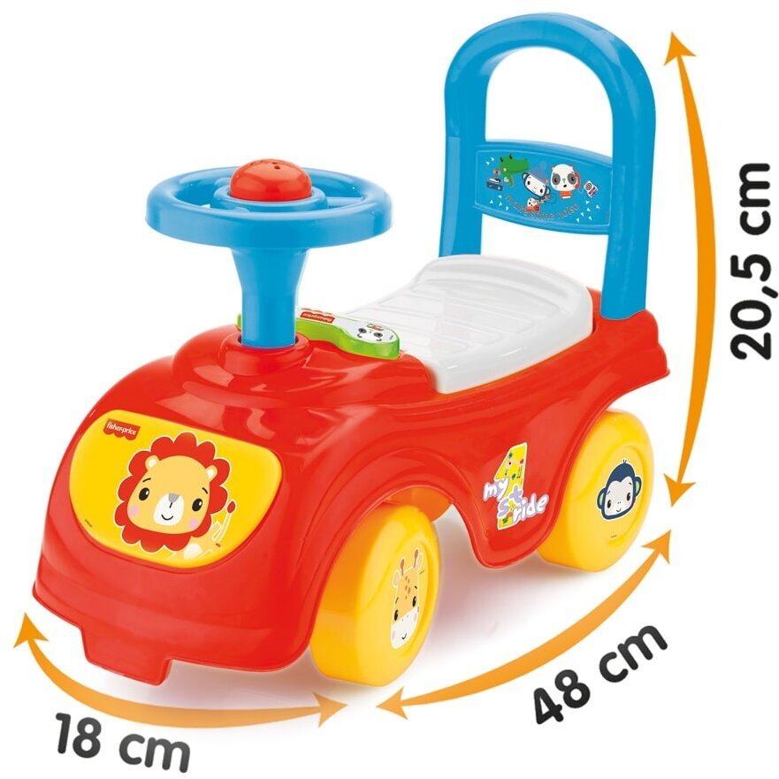 FISHER PRICE Masinuta copii fara pedale Ride-On cu spatar si spatiu depozitare jucarii de la 12 luni pana la 23 kg