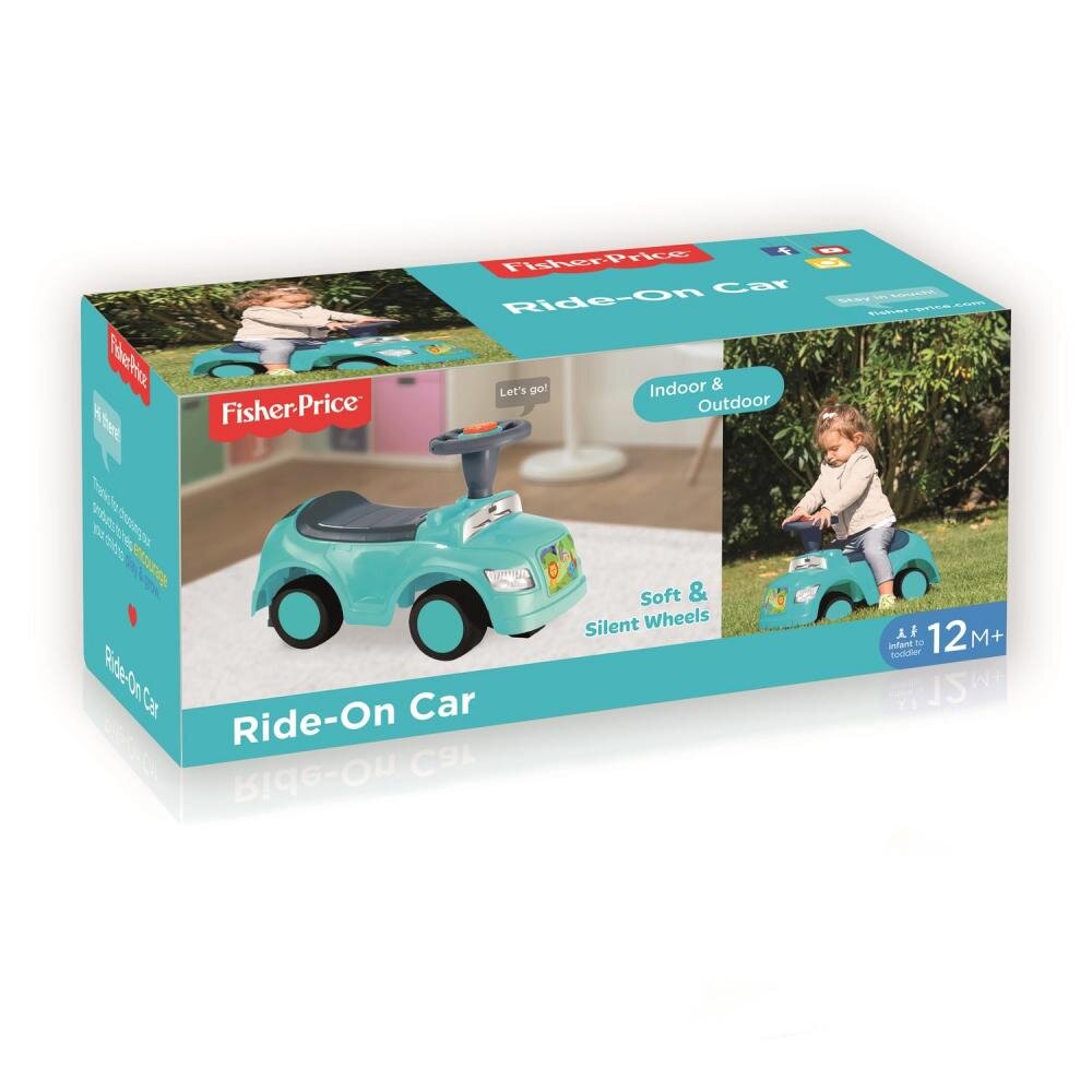 FISHER PRICE Masinuta copii Ride-On fara pedale volan cu sunete spatiu de depozitare sub scaun destinata copiilor cu o greutate de maxim 23 kg