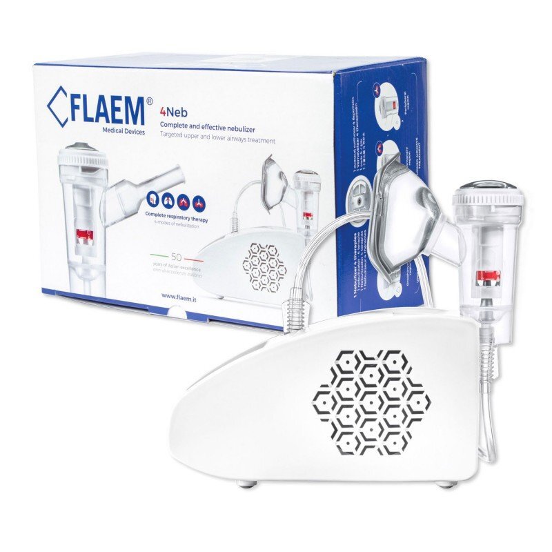 FLAEM Aparat aerosoli 4NEB nebulizator profesional cu compresor 4 moduri de nebulizare reglarea particulelor