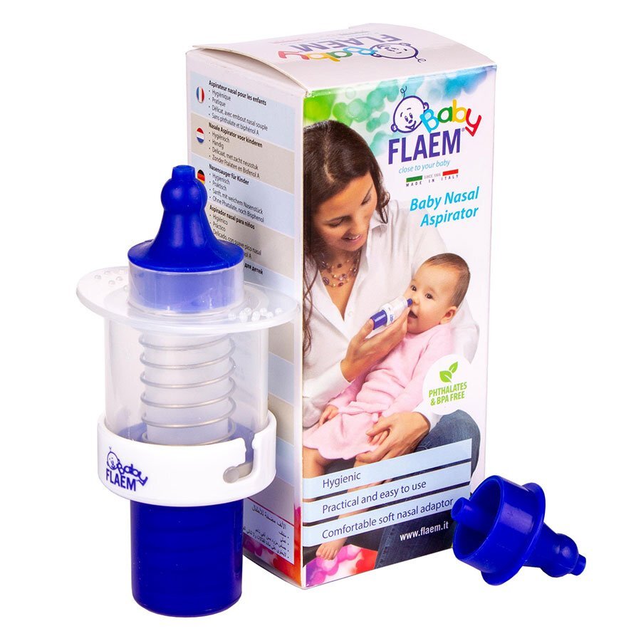 FLAEM Aspirator nazal manual Baby pentru bebelusi si copii albalbastru AC0423P
