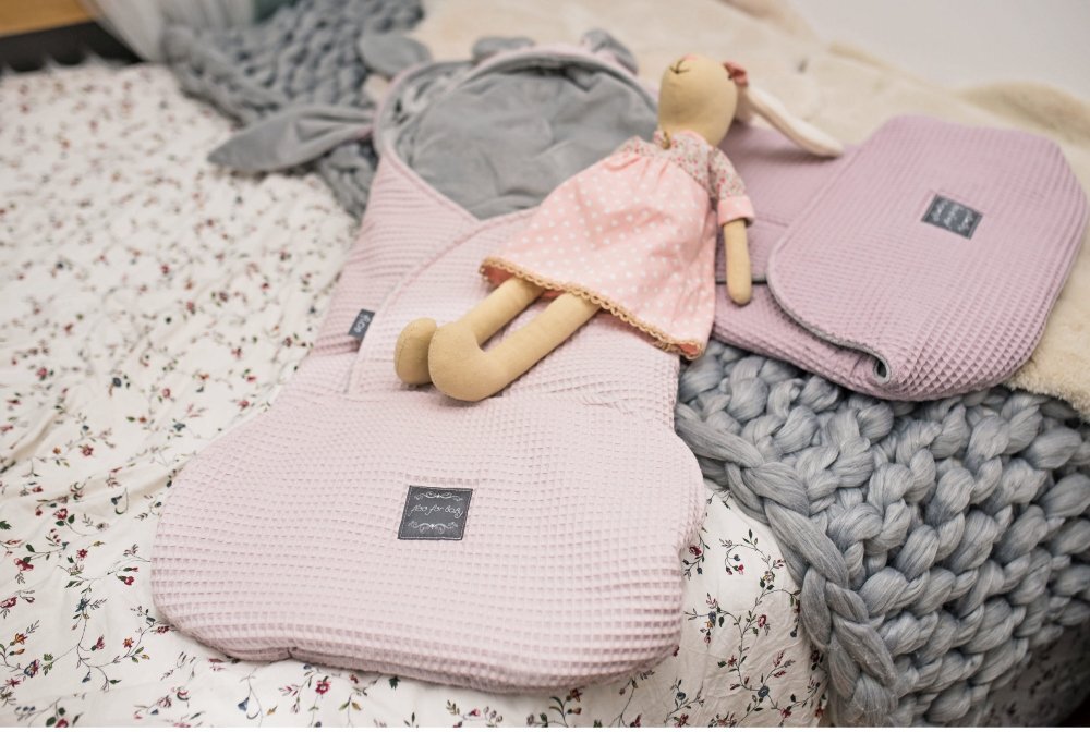 Floo for Baby Paturica de infasat tip sac pentru caruciorscaun auto Footmuff Waffle Blueberry