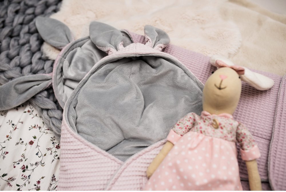 Floo for Baby Paturica de infasat tip sac pentru caruciorscaun auto Footmuff Waffle Blueberry