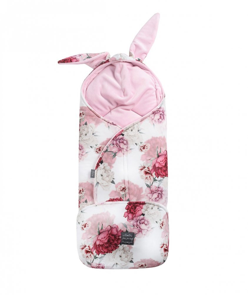Floo for Baby Paturica pentru caruciorscaun auto Footmuff Peonies Pink