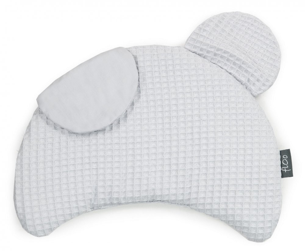 Floo for Baby Set saculet si pernuta pentru carucior Waffle Ursulet gri