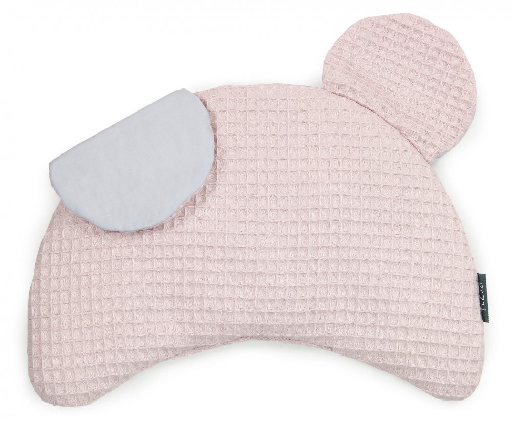 Floo for Baby Set saculet si pernuta pentru carucior Waffle Ursulet roz