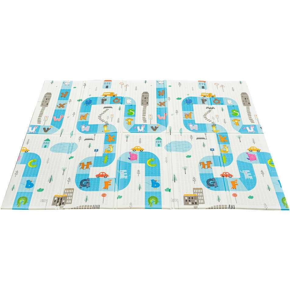 Flumi Covoras de joaca pliabil cu 2 fete 180x200 cm Stradute si arca lui Noe